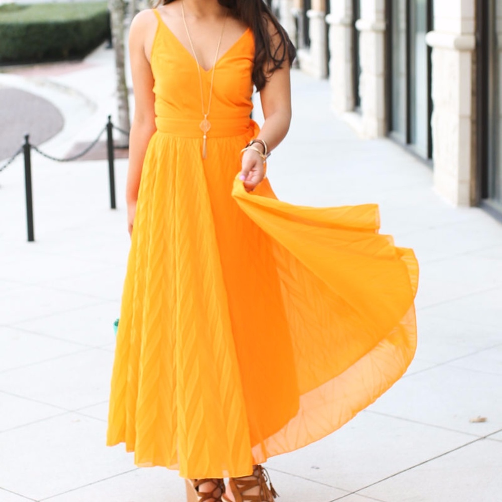 ASOS ORANGE MIDI DRESS